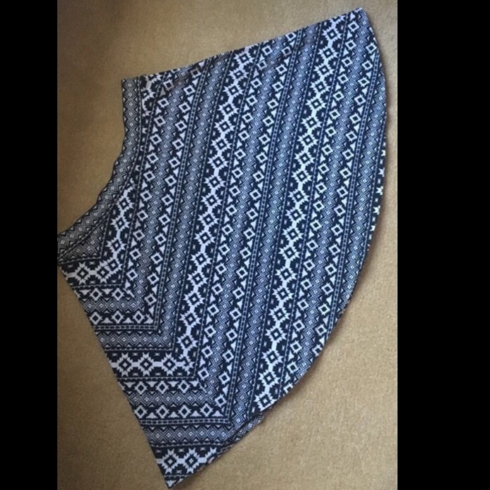 Black and White Aztec Print skater skirt