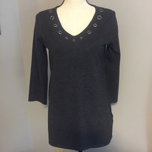 Charcoal gray tunic sweater