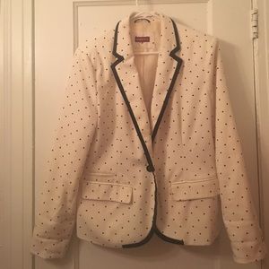 Black and white polkadot blazer