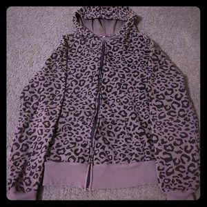 Grey Leopard Print Hoodie