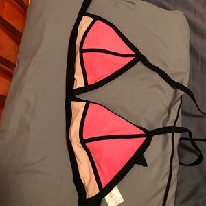 Pink triangle-style halter swimsuit-NEVER WORN