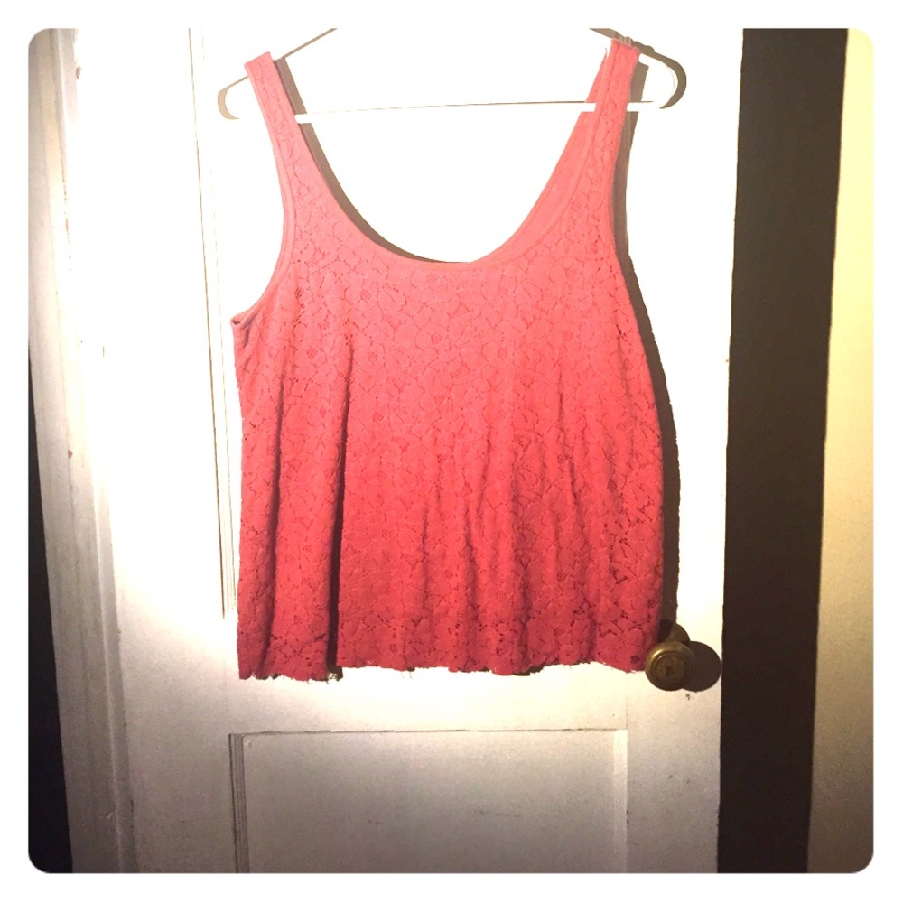 Floral crochet tank