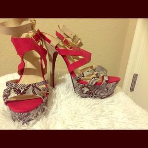 Snakeskin Strappy Stilettos