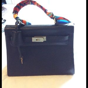 Vintage Kelly Style Genuine Leather Made in Italy