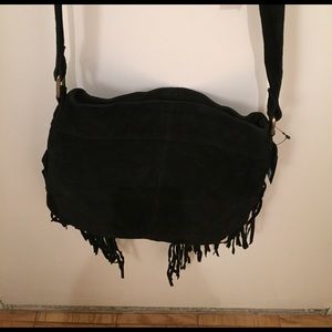 Forever 21 black suede fringe bag