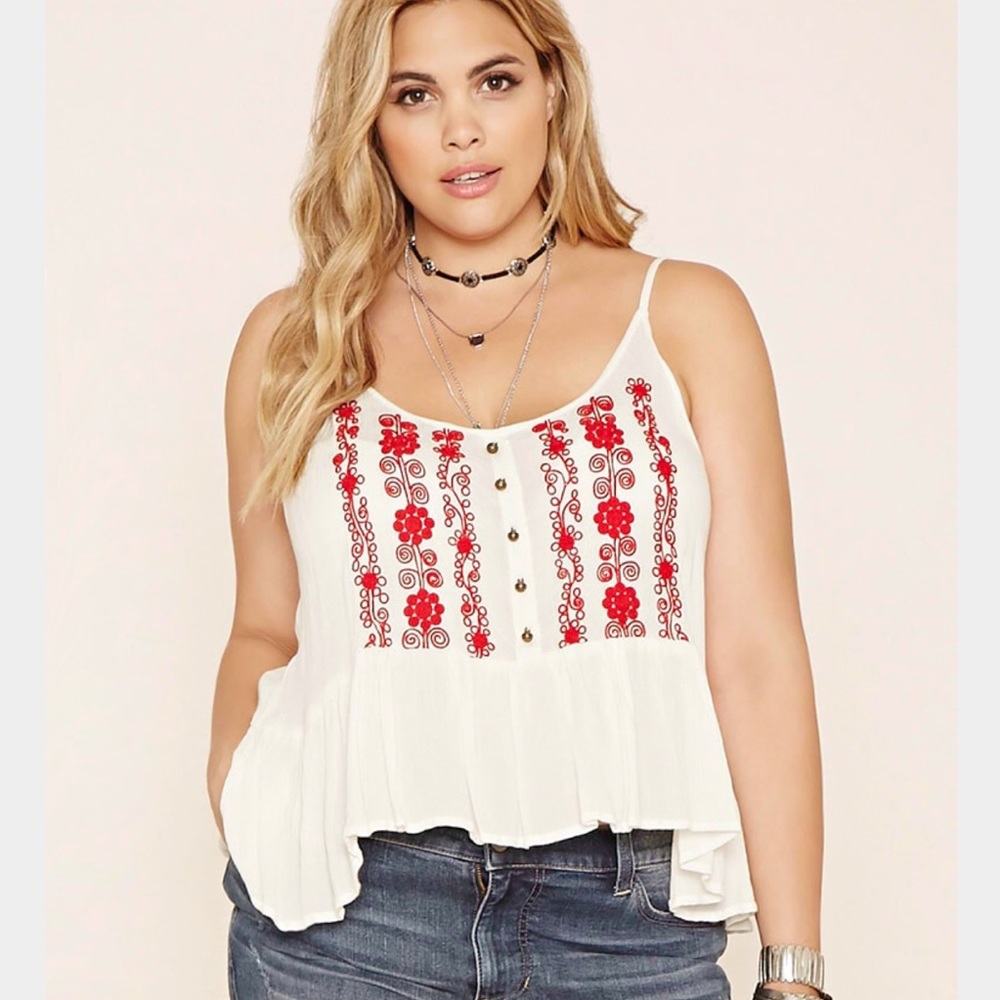 🆕 Boho Plus Size Peplum Tank Top