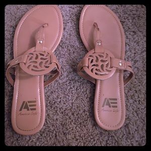 Worn once tan AE sandals