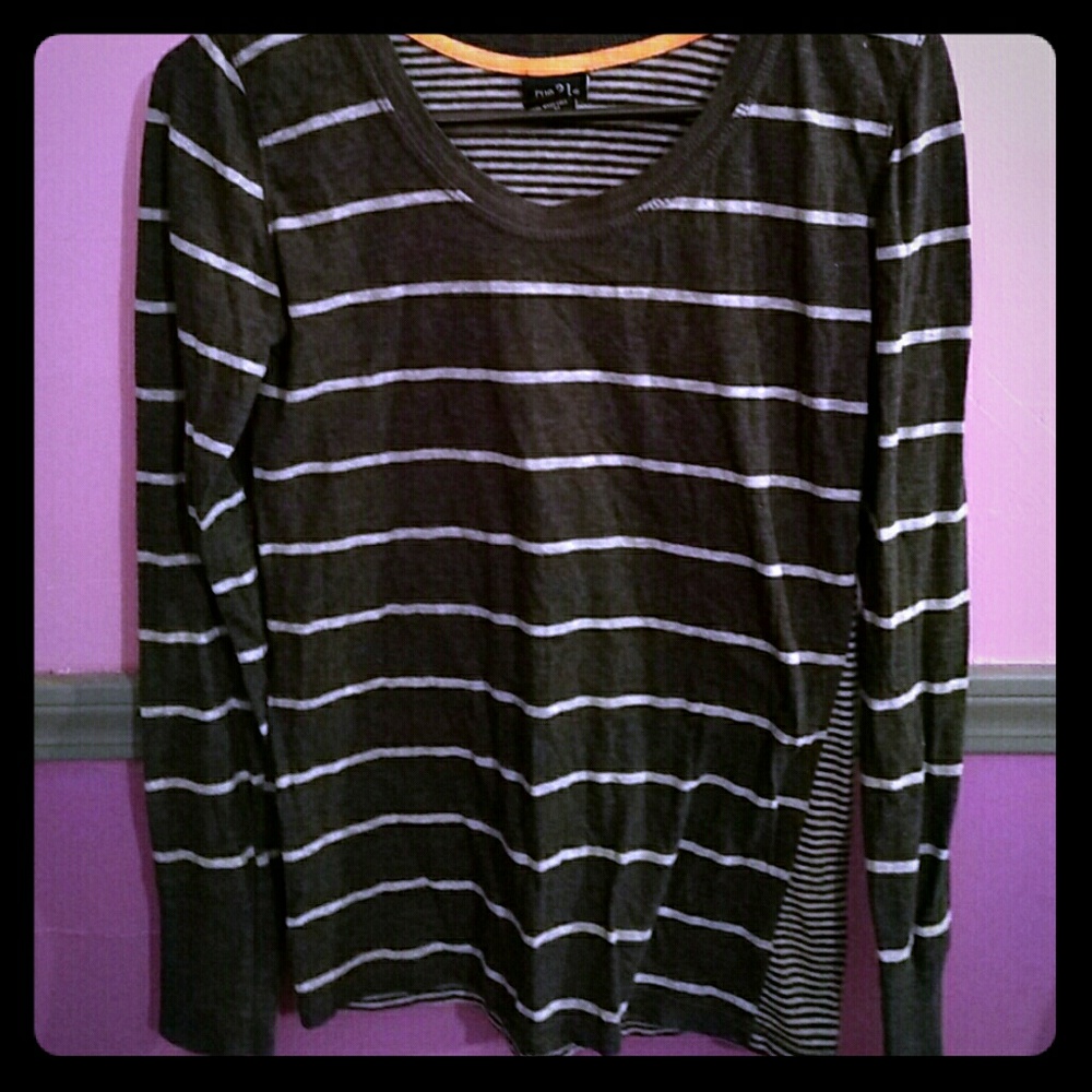 Grey striped long sleeve