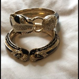 Lot of Banana Republic enamel & rhinestone bangle