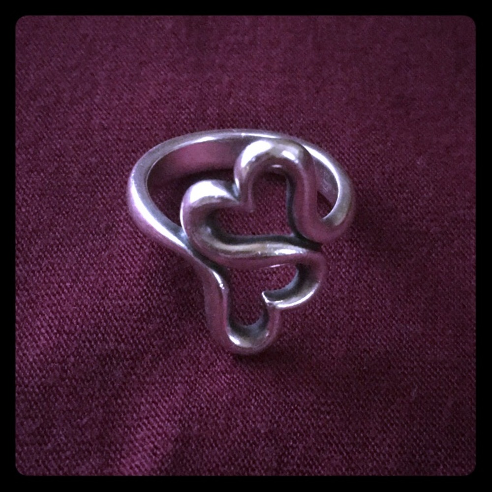 James Avery double heart ring