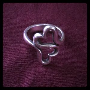 James Avery double heart ring