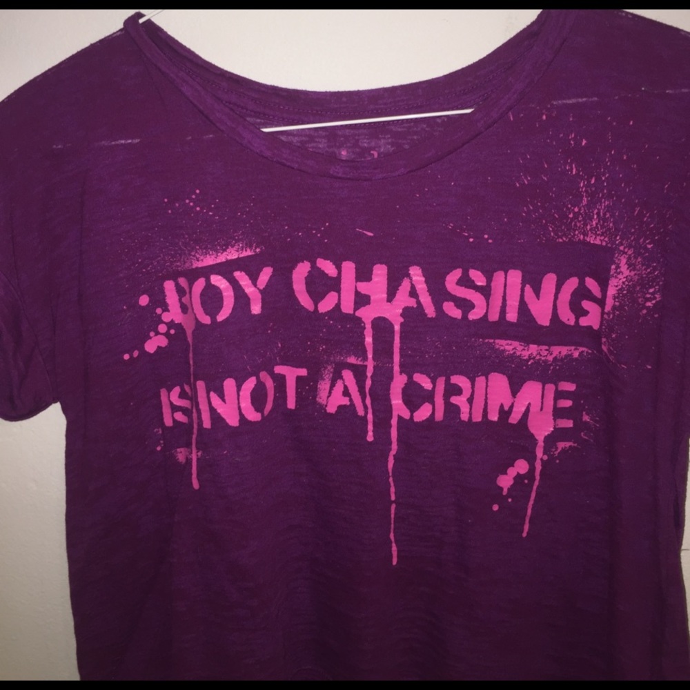 Boy chasing is not a crime crop top