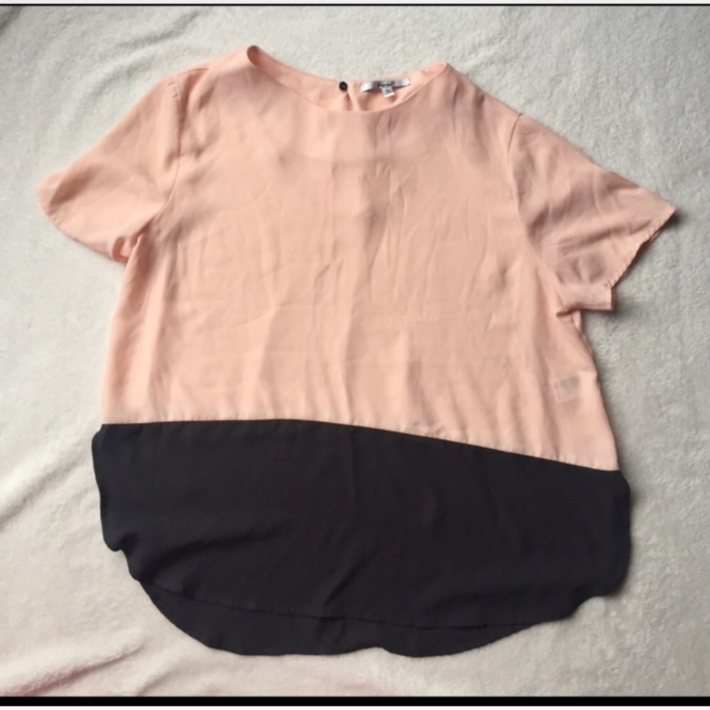 Papaya color block top