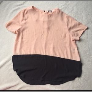 Papaya color block top