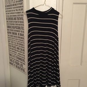 Navy blue striped dress