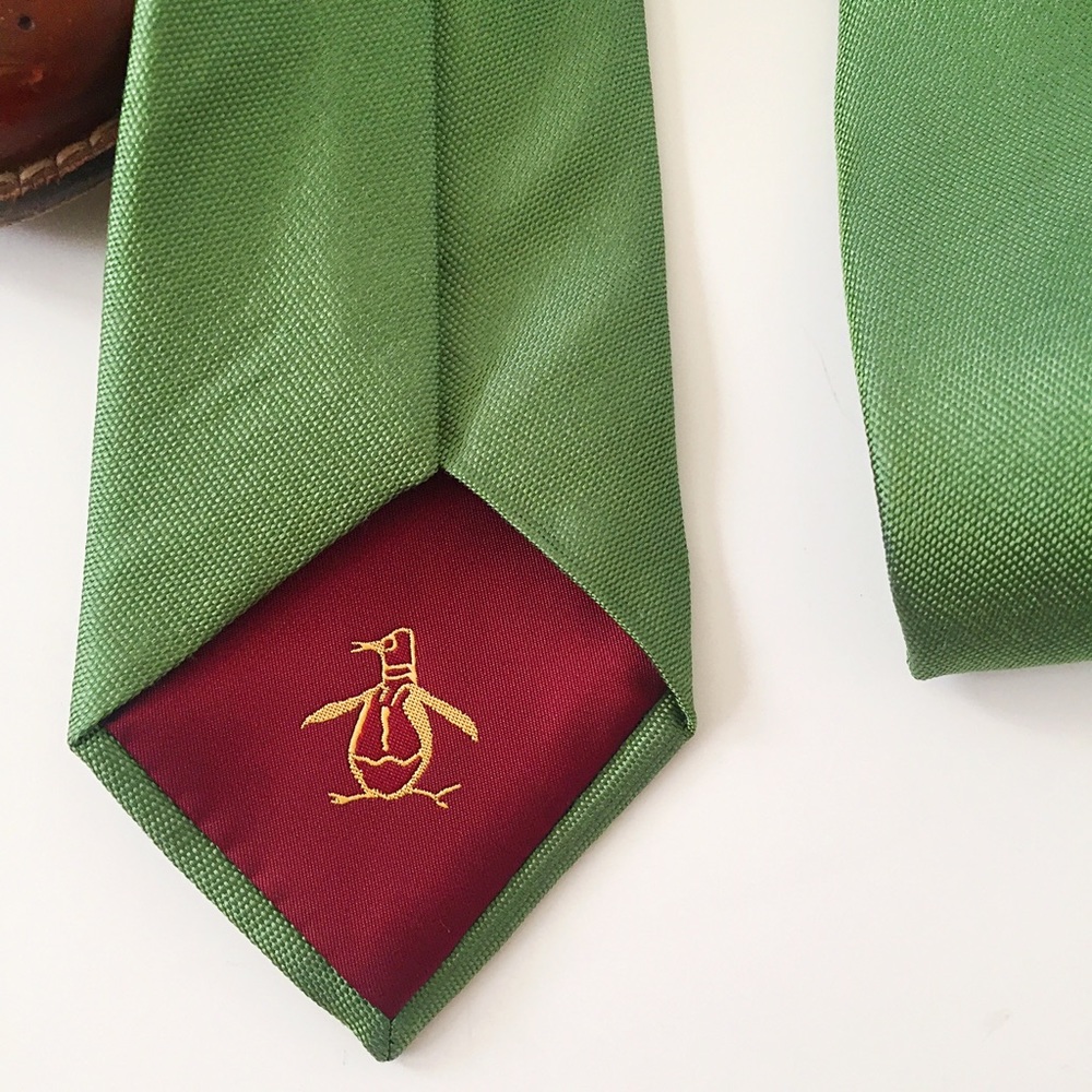 SALE! green Original Penguin silk tie
