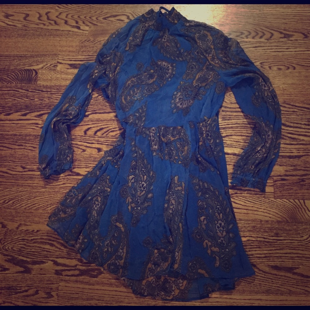 Free people sheer blue dress