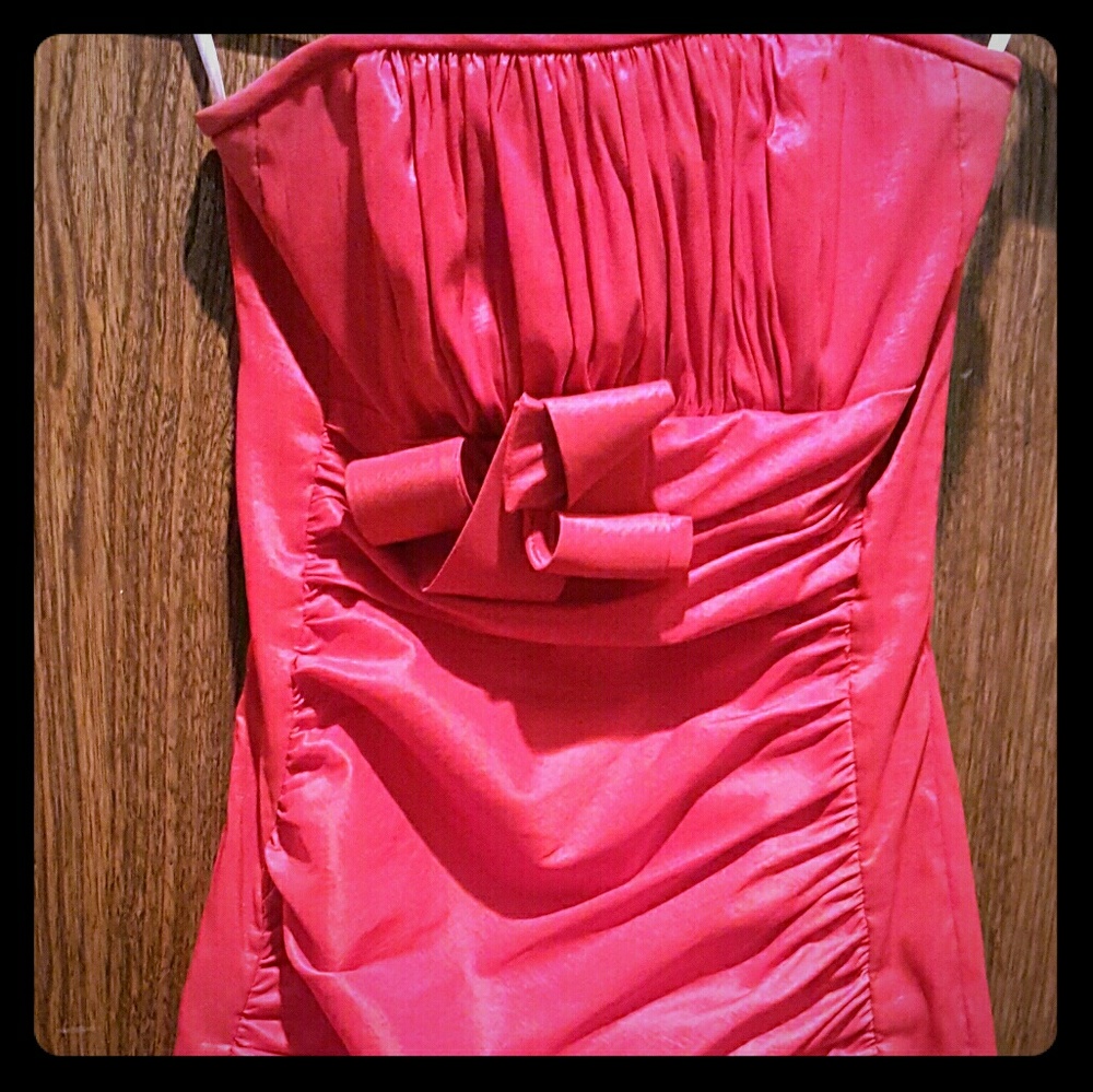 Jessica McClintock Strapless Red Cocktail Dress