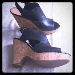 Black Franco Sarto wedges