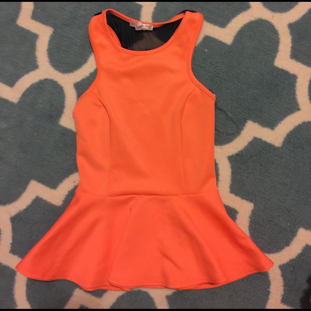 Orange peplum top