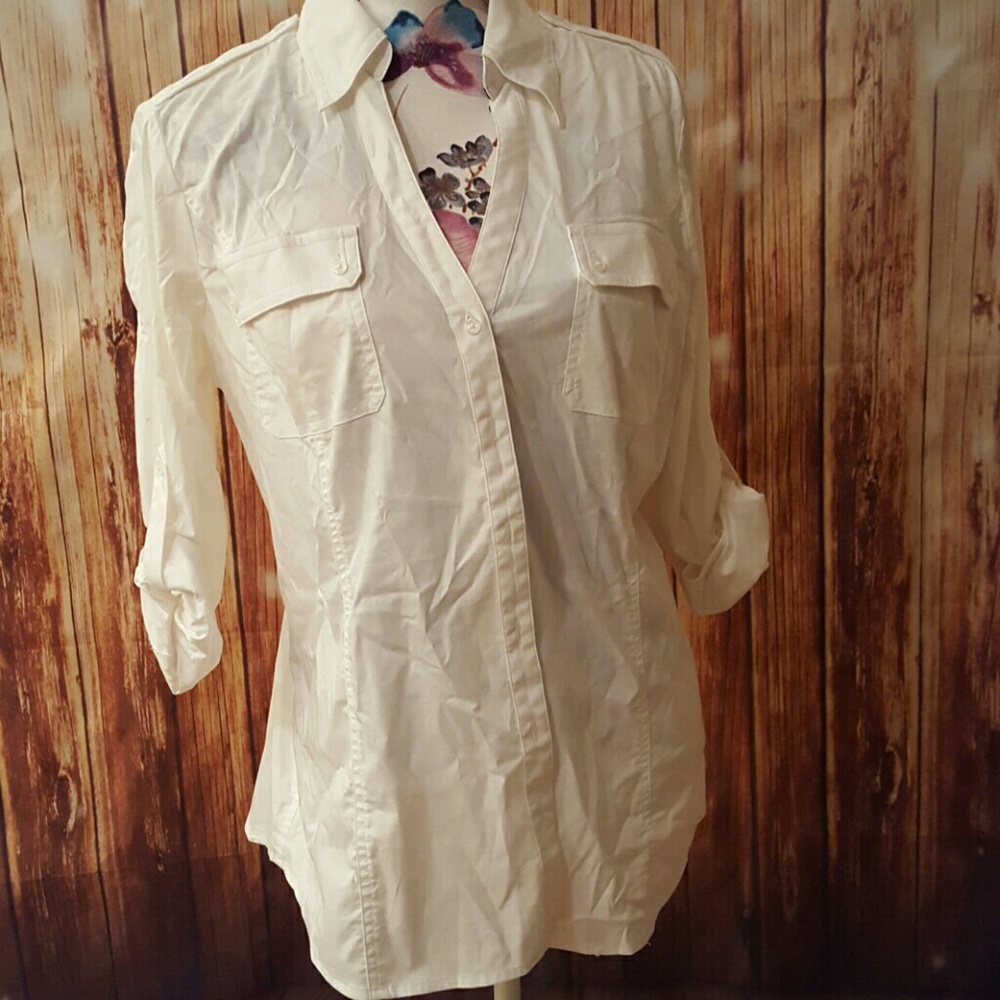 *REDUCED* White military shirt