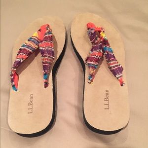 LL Bean Multi-Colored, Women's Size 8 flip flops