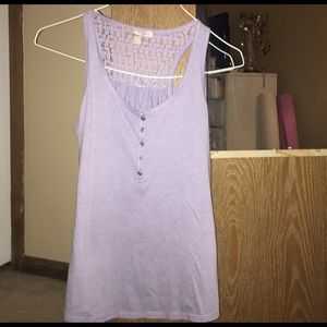 Purple tank top.