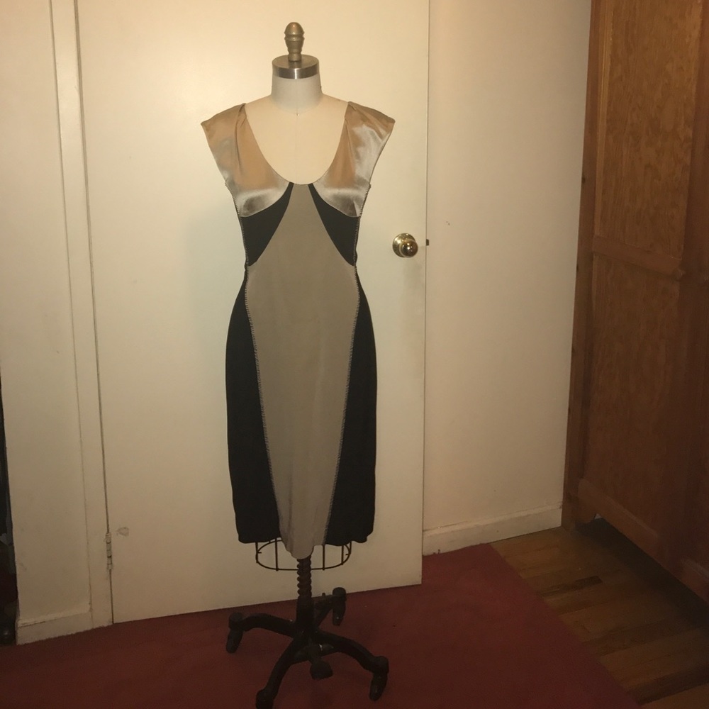 Rachel Roy Couture color block silk sheath dress