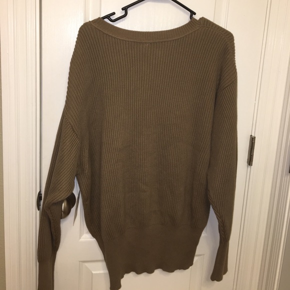 Taupe Free People V-Neck Sweater - Picture 2 of 7