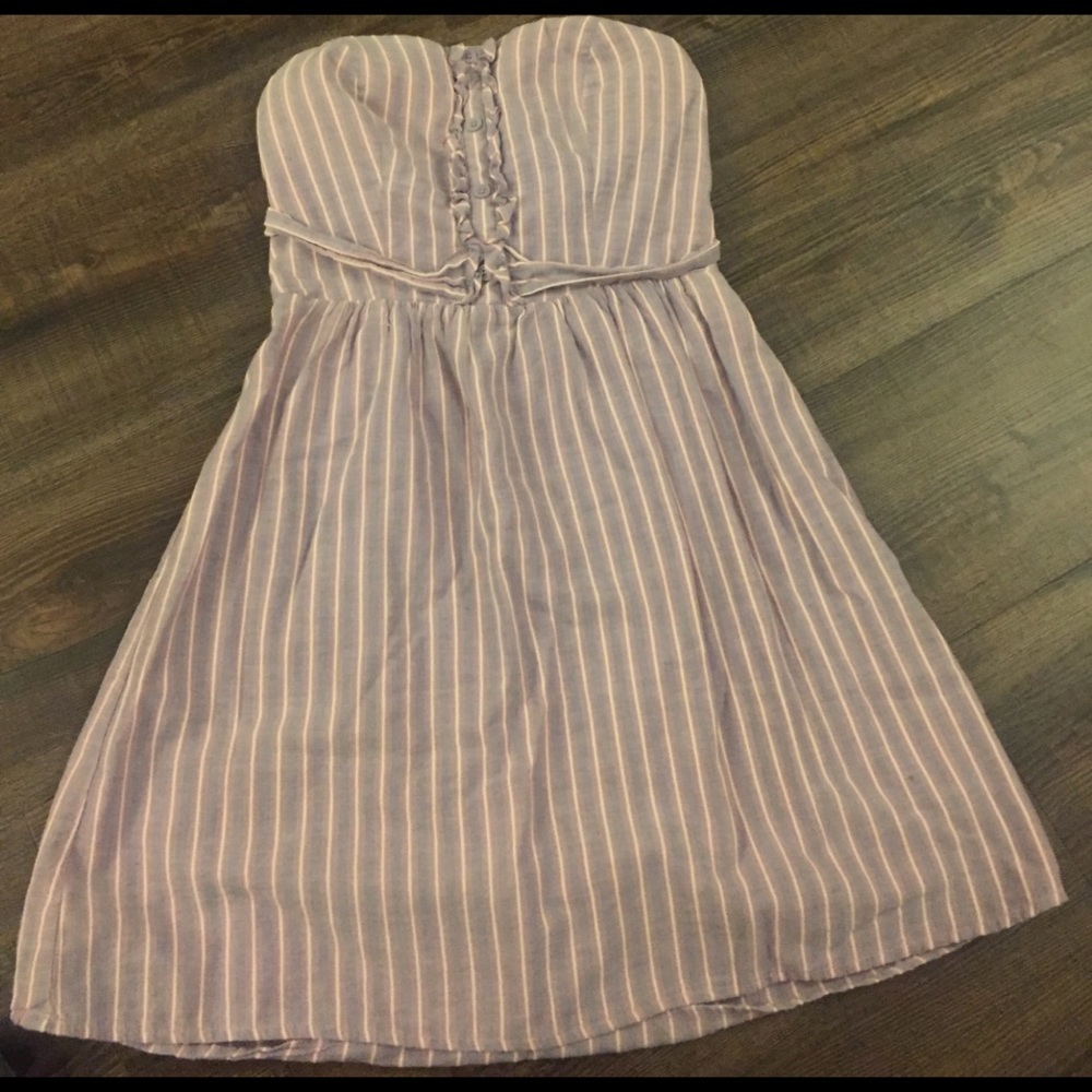 Strapless Purple dress with stripes size medium