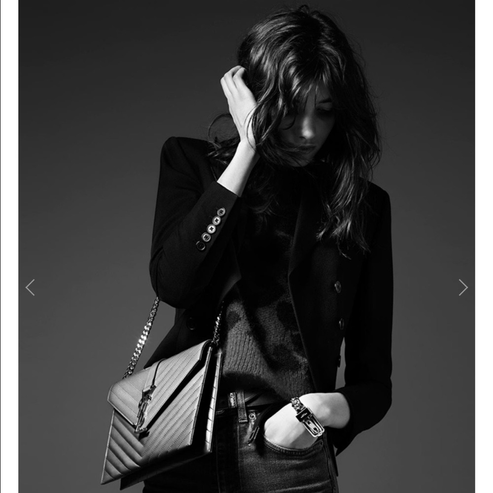 Saint Laurent Mohair Heart Patterned Sweater