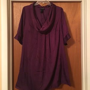 Plum 3/4 length dress shirt