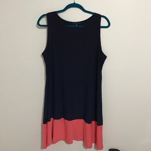 Navy blue and pink dress