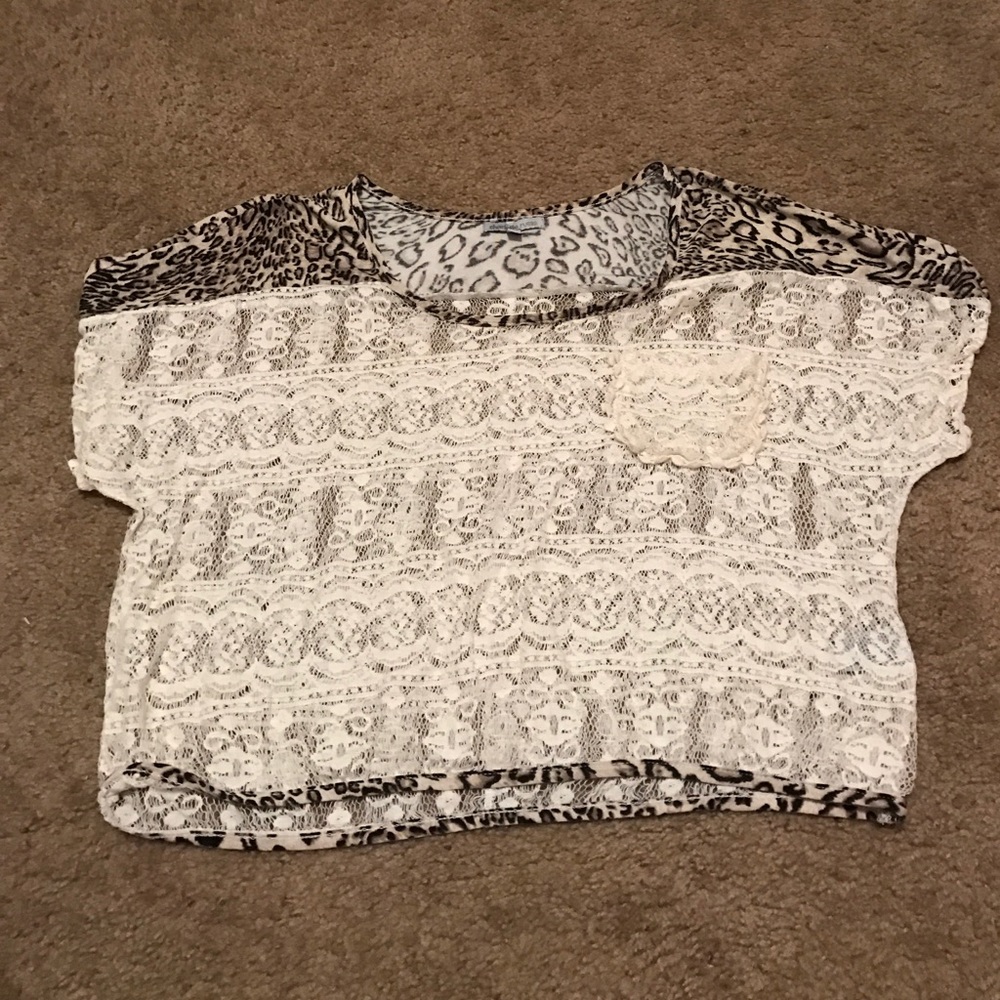 See through leopard print shirt