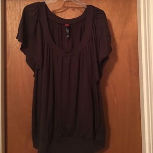 Dark brown short sleeve top