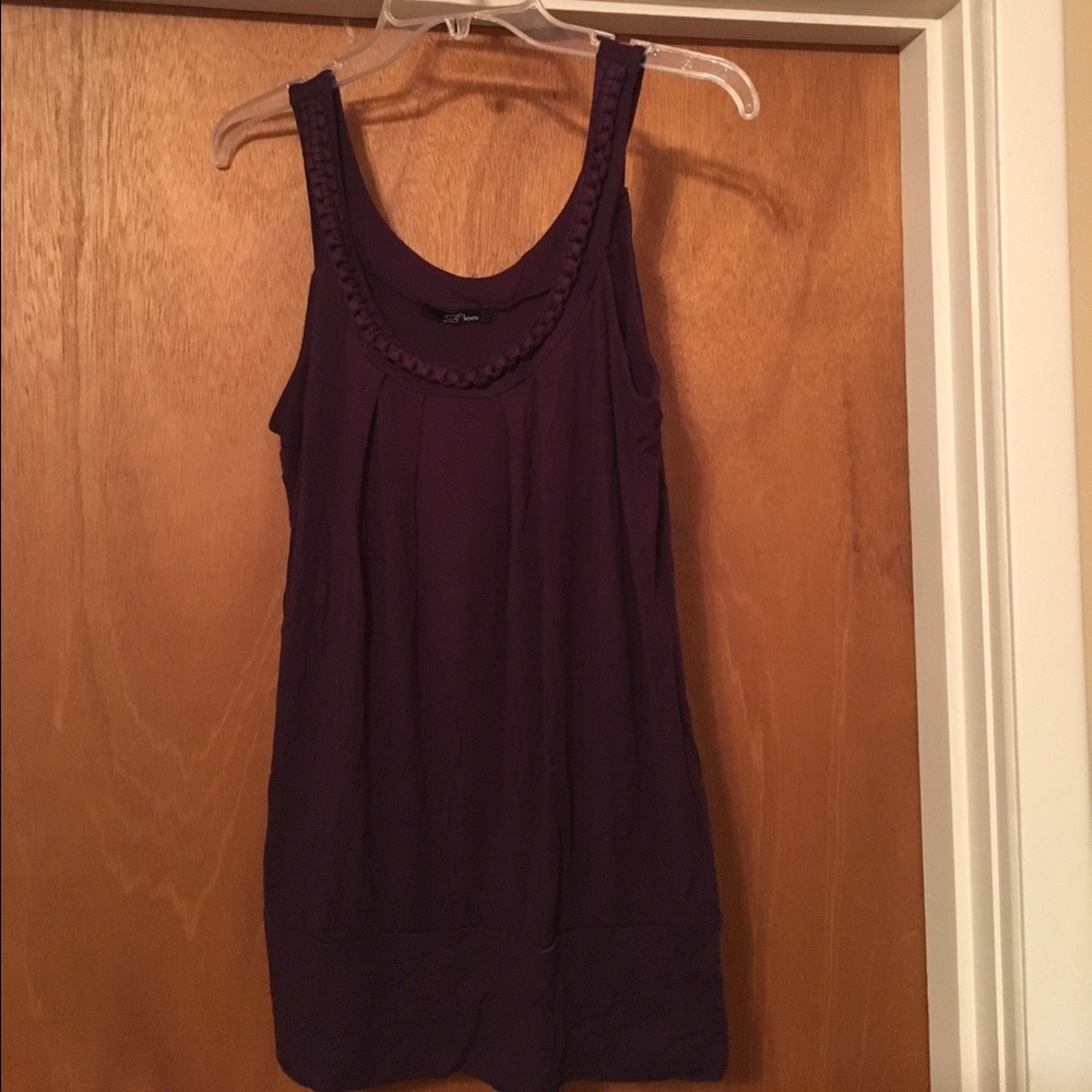 Plum braided band tank top