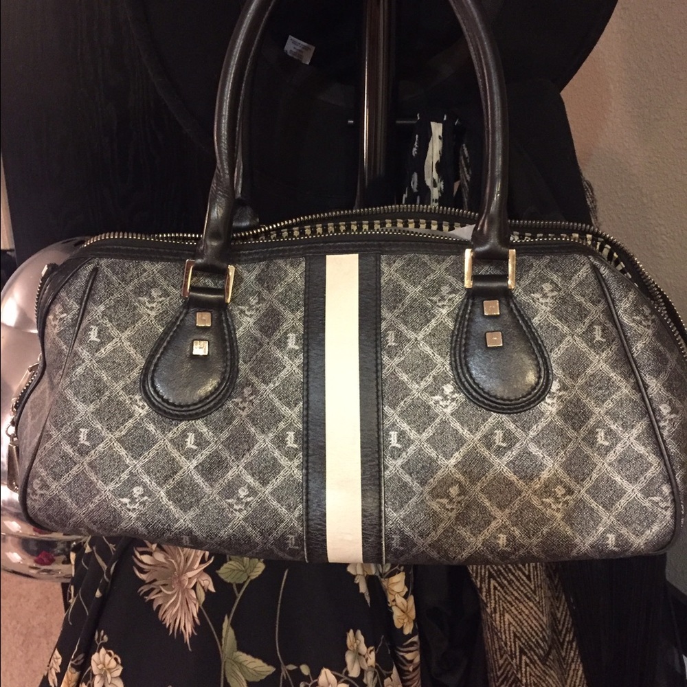 L.A.M.B. Black and grey monogram handbag