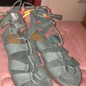 Mint suede gladiator sandals