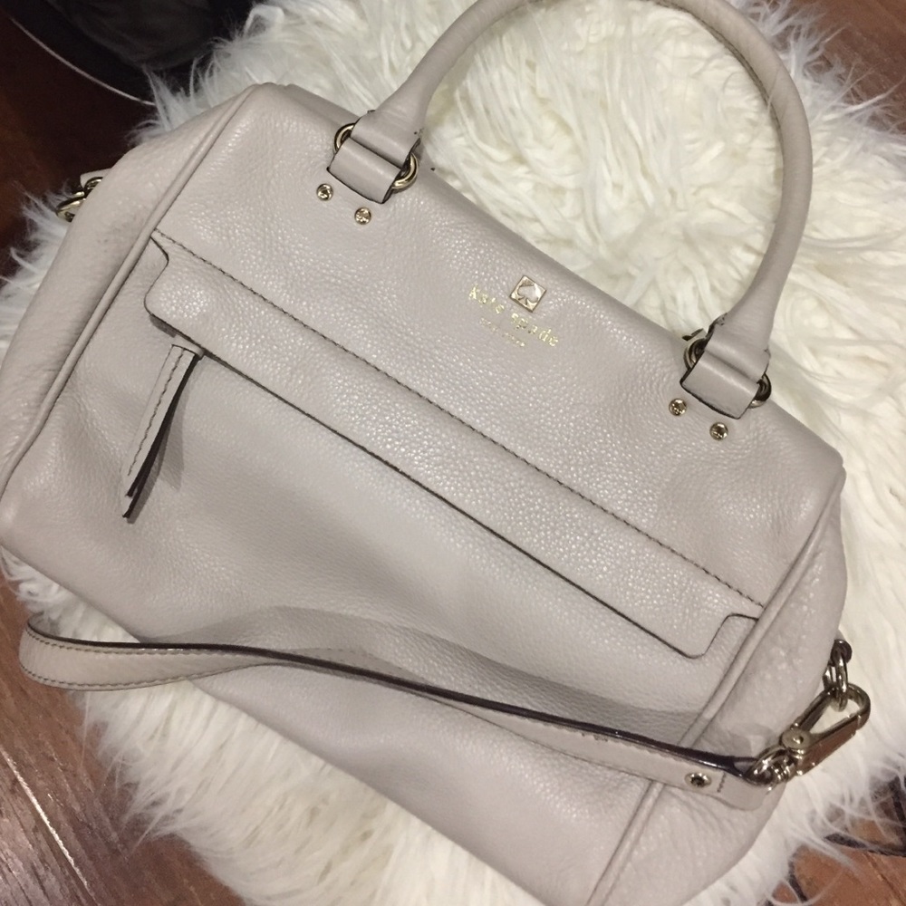 Nude grey, Kate Spade purse.