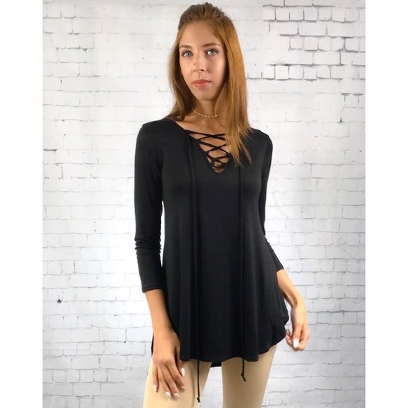 Ava Lace Up Top - Picture 2 of 6