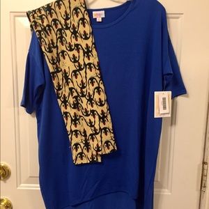 BNWT LuLaRoe Penguin OS Leggings+ XS blue Irma