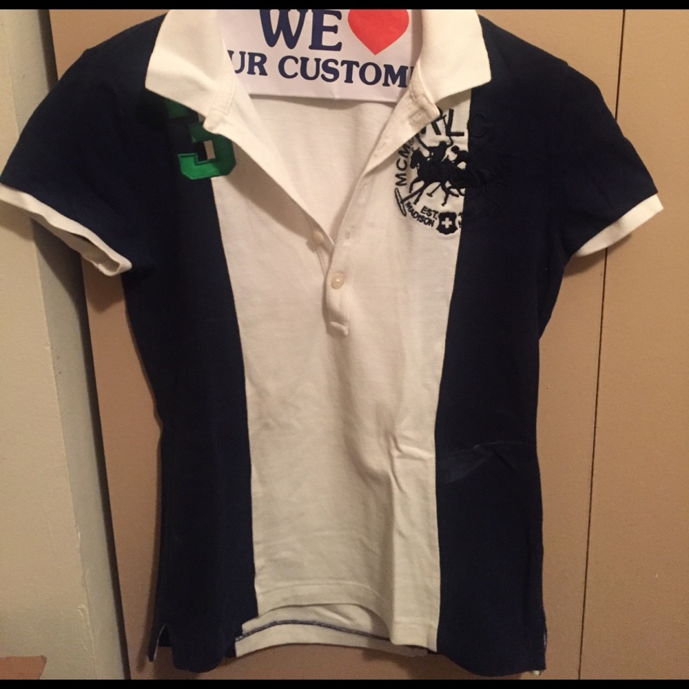 Ralph Lauren women's navy/ white polo size small