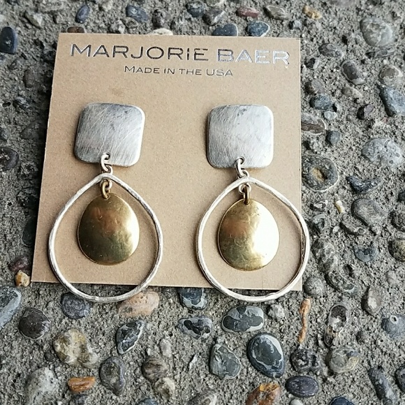 Marjorie Baer  Jewelry - Marjorie Baer Mixed Metal Pierced Earrings