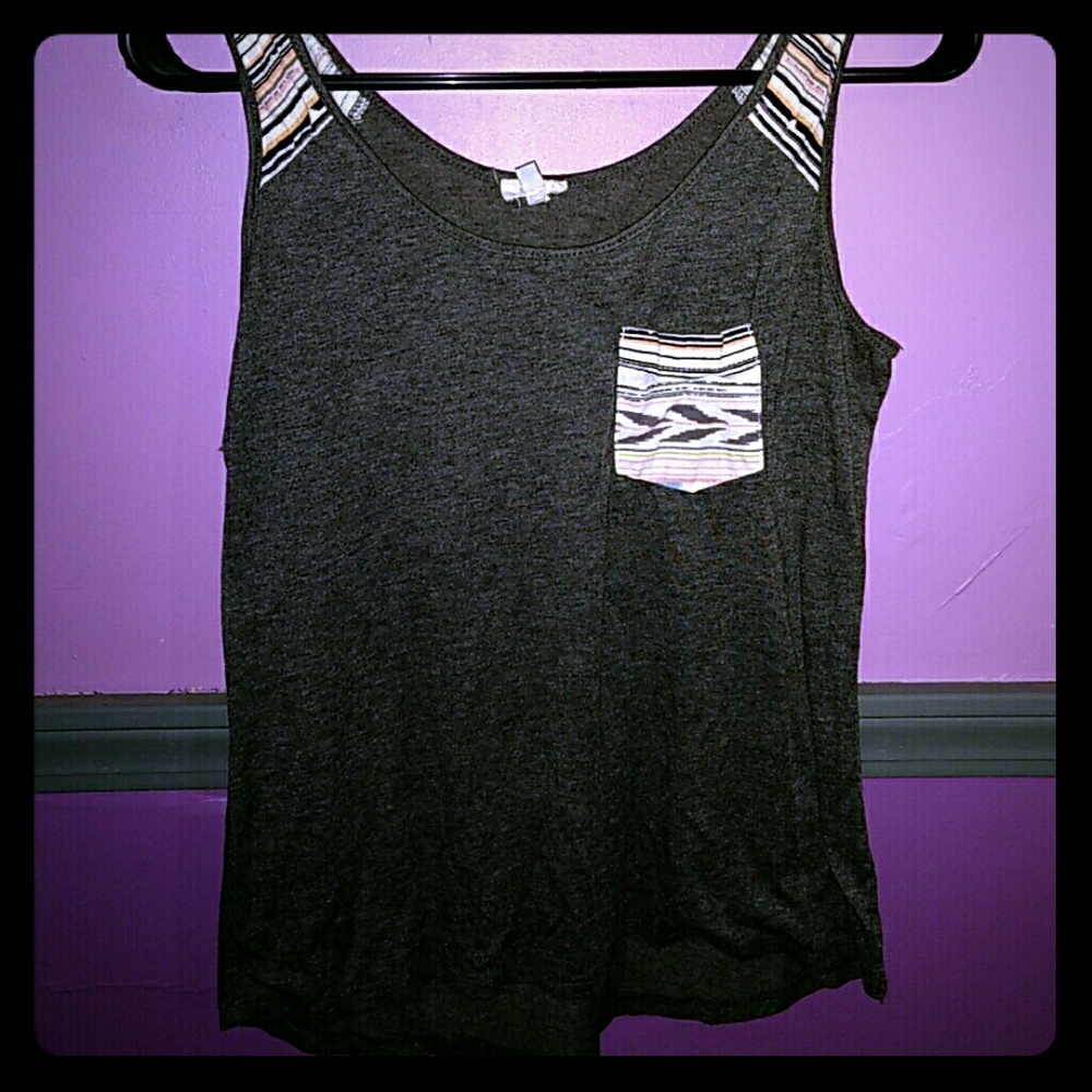 Boho grey tank