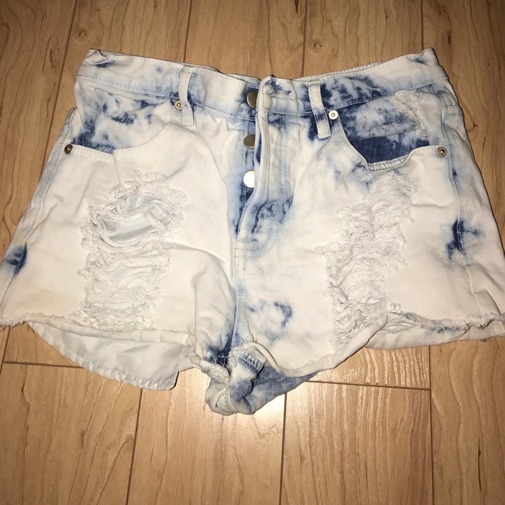 Acid Wash High Waisted Shorts