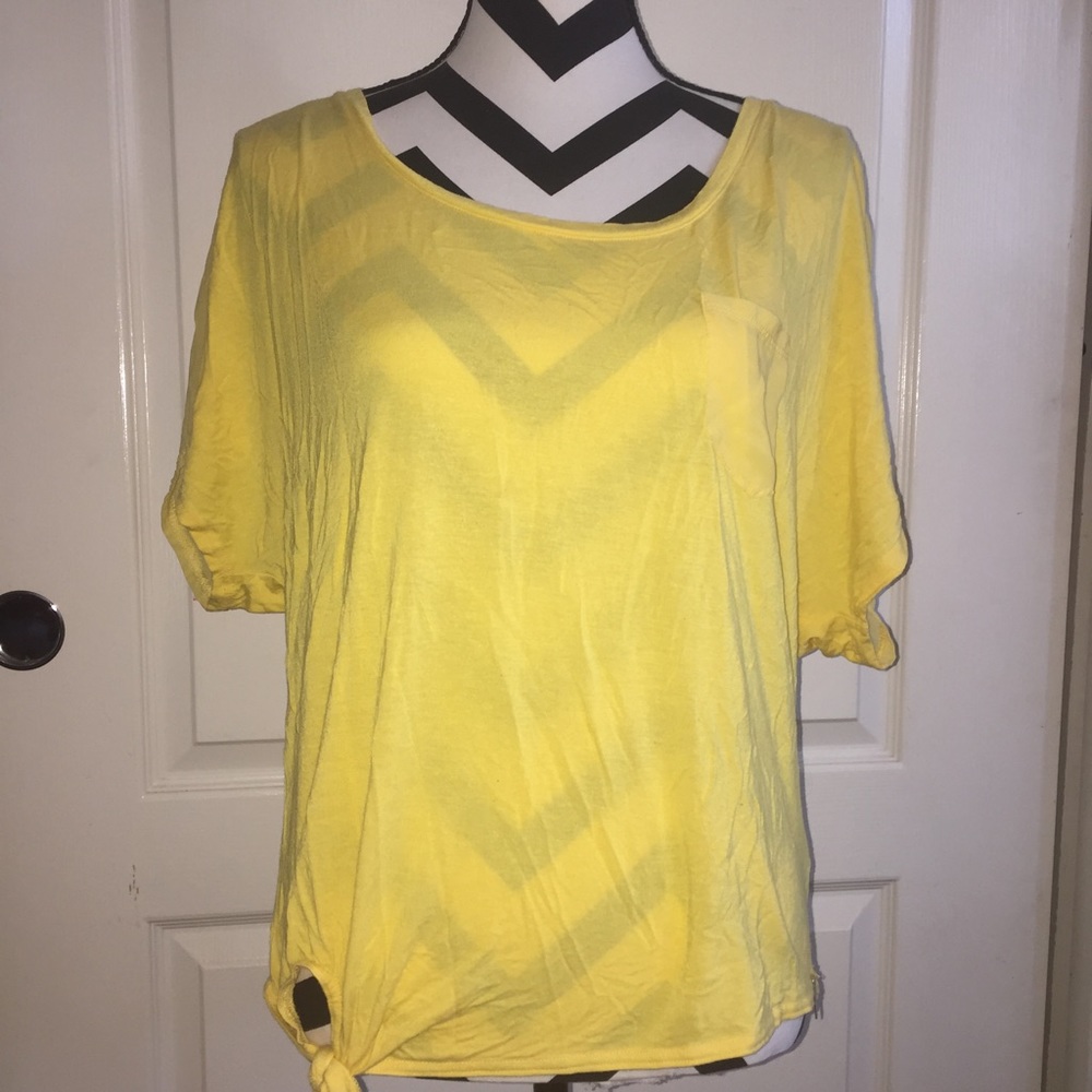 GUESS yellow side tie top