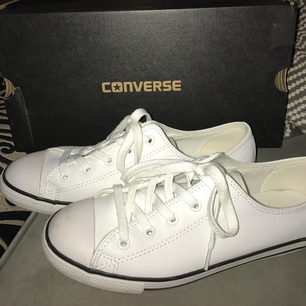 Converse white leather sneakers