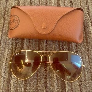 Brown and gold Ray Ban sunglasses