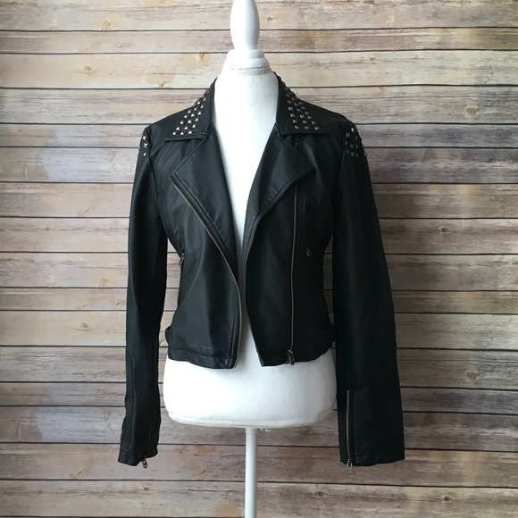 RD Style Faux Leather Studded Jacket - Picture 2 of 4