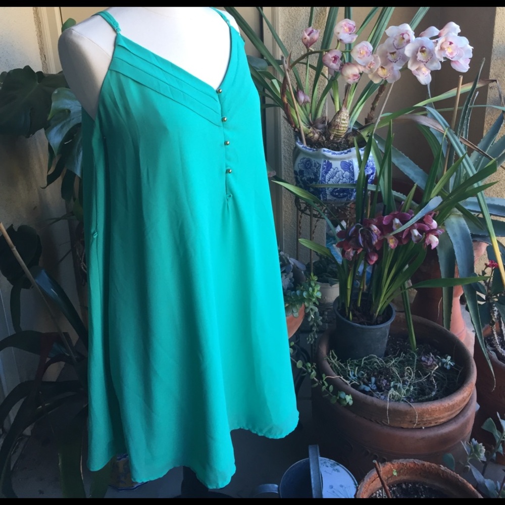 Mint Green Slip Dress With Spaghetti Straps Gem